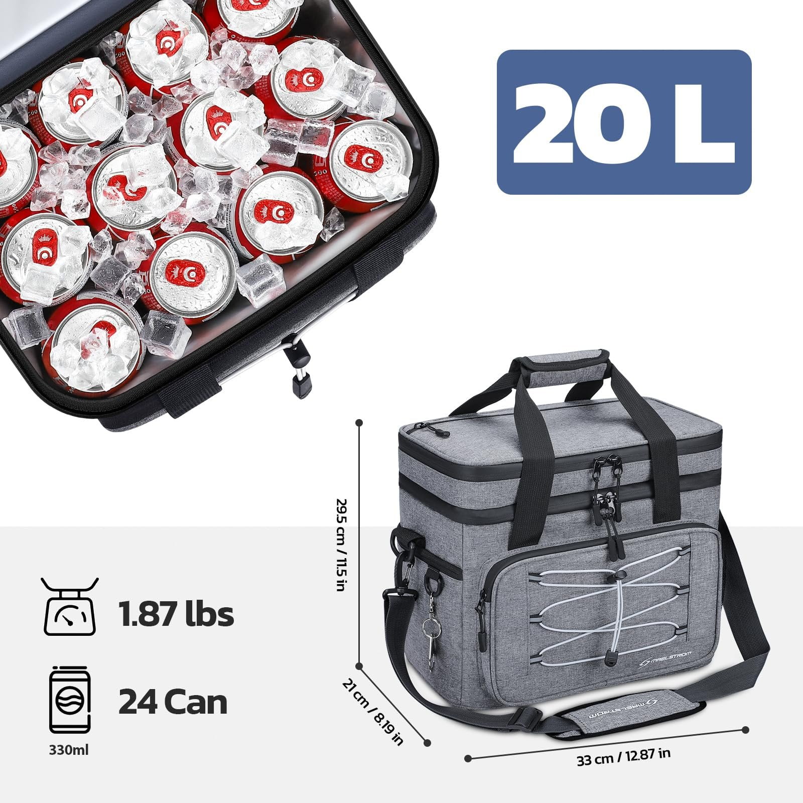 Maelstrom Soft Cooler Bag,Collapsible Soft Sided Cooler,24/30/60/75 Cans Beach Cooler