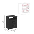 thumbnail image 7 of Nmkwnr 2 Drawers Nightstand with 1 Open Shelf for Home, Living Room, Black, 7 of 7
