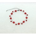 thumbnail image 2 of Faship Gorgeous Red Rhinestone Crystal Floral Bracelet 7" - 9", 2 of 4