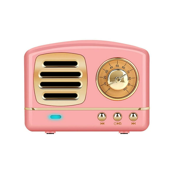 Yeacher Mini Rechargeable Wireless Stereo Retro Speaker Built-in Microphone Support BT Conncetion TF Card USB AUX Input for Party Travel Kitchen Bedrooms