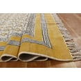 thumbnail image 6 of Casavani Handmade Cotton Dhurrie Living Room, Dining Room Rug Outdoor Patio Rug, Yellow 7x7 feet, 6 of 6