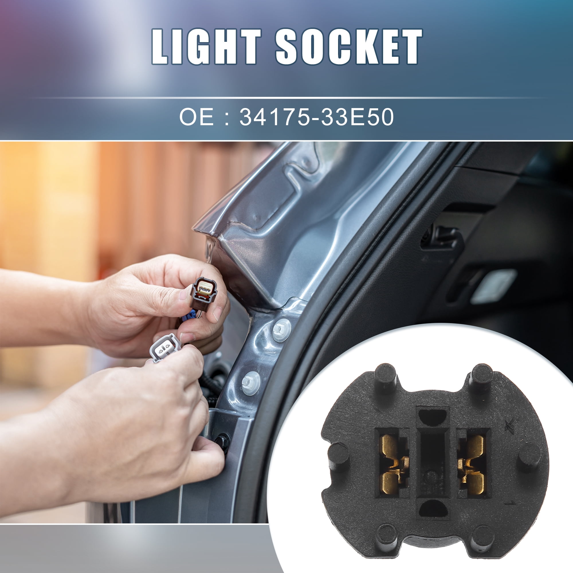 Unique Bargains Headlamp Bulb Socket Adapter 34175-33E50 for Suzuki AN400 07-08