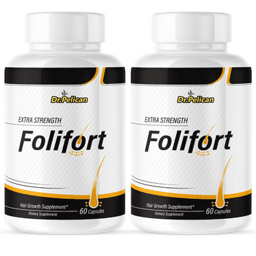 Folifort- Hair Growth & Hair/ Follicles Treatment- 2 Bottles- 120 Capsules- Dr. Pelican