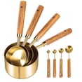 thumbnail image 1 of Juego de tazas y cucharas medidoras GudoQi Gold de acero inoxidable, 1 of 7