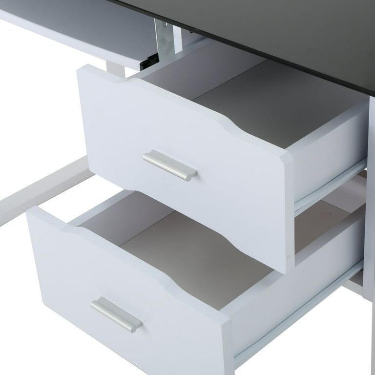 Ailey glass computer desk deals