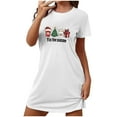 thumbnail image 2 of Pyjamas de Noël pour Femmes, Shorts pour Femmes, Chemise de Nuit Courte Grande Taille avec Col Rond Imprimé et Manches Courtes pour la Poitrine, Chemises à Manches Courtes pour Femmes, Chemise de Noël pour Femmes, 2 of 2