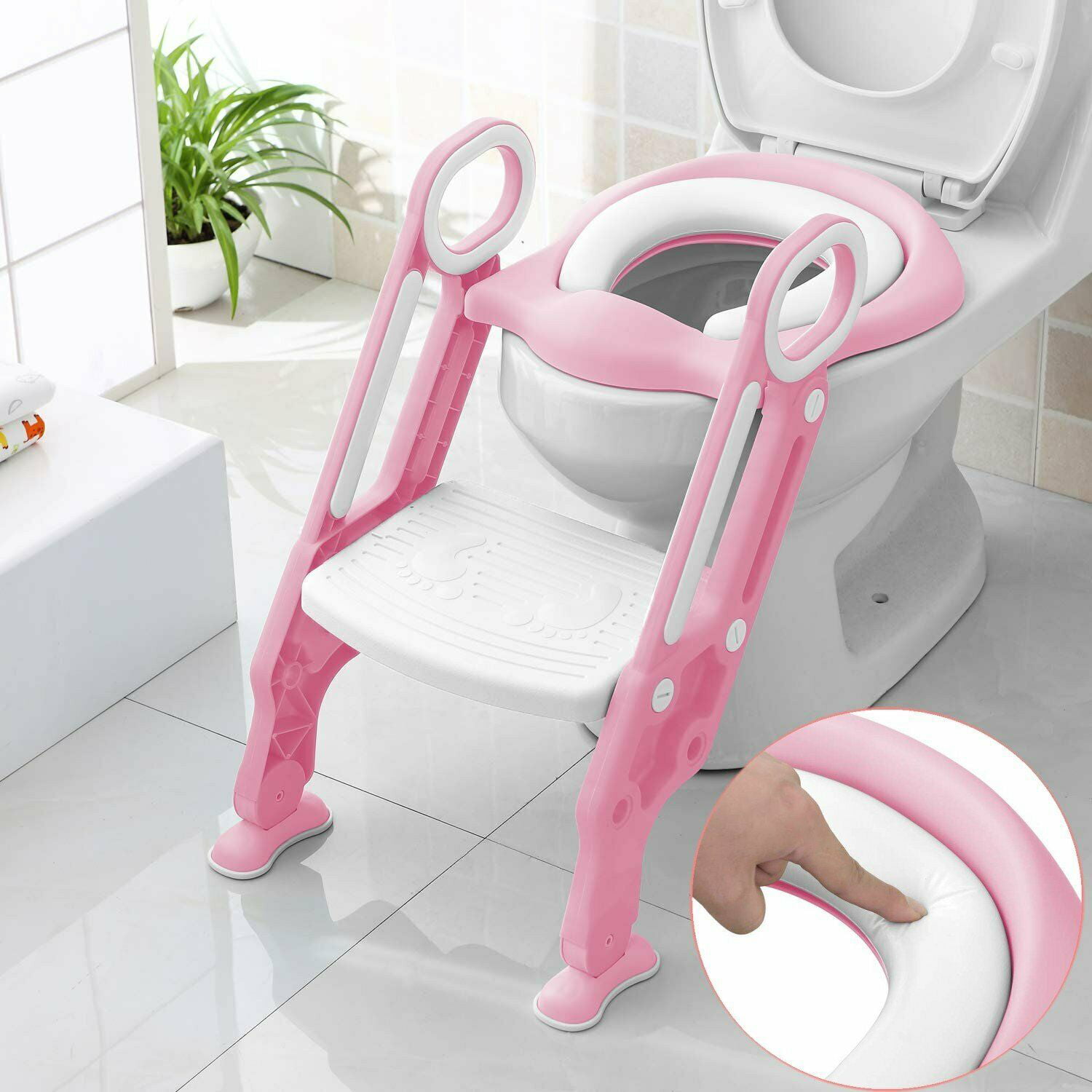 Disney Pooh Soft Toilet Topper with Handles Baby Potty Training Seat  Blue Pink 