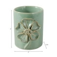 thumbnail image 6 of Floral Ceramic Desk Organizer for Workspace Decor - Unique Desktop Storage and Office Storage Accessory - Small Desk Cup Holder Complements Bedroom, Kitchen, Bathroom, or Home Decor - 4", Green, 6 of 12