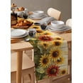 thumbnail image 6 of Summer Sunflowers Table Runner 36 Inches, Spring Oil Painting Floral Leaf Plant Bed Runner Dresser Scarves Tabletop for Indoor Outdoor Parties/Ceremony/Banquet, 13"x 36", 6 of 8