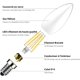 thumbnail image 4 of Bombillas de vela de filamento LED E14, equivalente a 6 W a bombilla halógena de 60 W, 806 lm, 2700 K, blanco cálido, bombilla retro vintage, no regulable, paquete de 6 oso de fresa Electrónica, 4 of 5