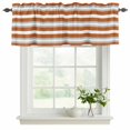 thumbnail image 2 of 2 Panels Burnt Orange Grey Stripe Valance for Windows, Farmhouse Modern Art Striped Light Filtering Kitchen Curtains, Rod Pocket Window Treatment Curtain Valances for Living Room Bedroom, 54"x18", 2 of 9