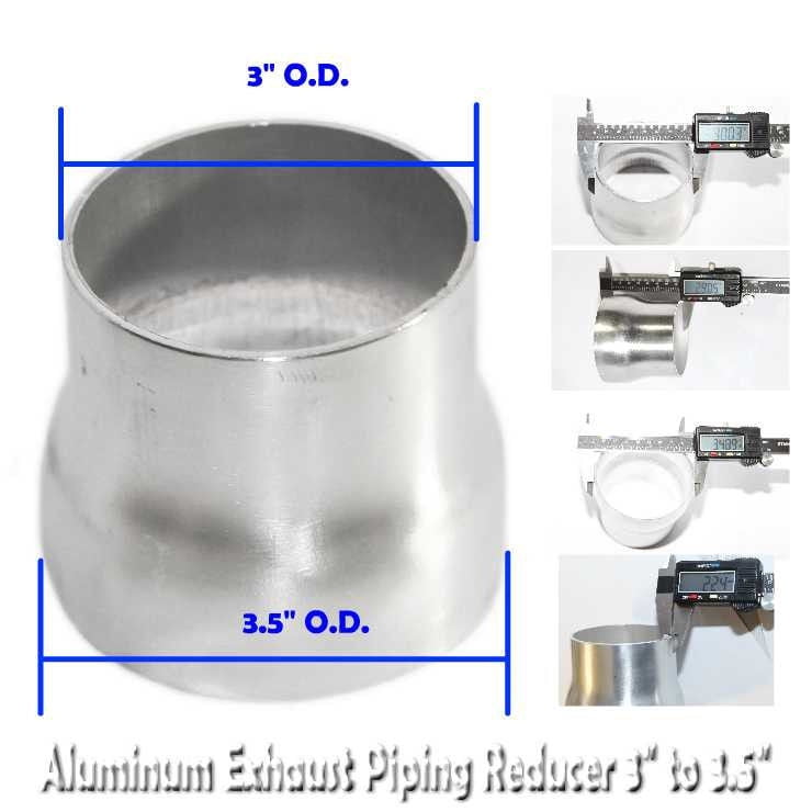 For Universal Piping Aluminum Exhaust Reducer 3.5/" O.D 2.9/" Length to 3/" O.D