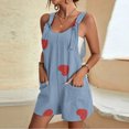 thumbnail image 2 of Drses Women's Summer Casual Sleeveless Rompers Loose Spaghetti Strap Denim Shorts Overalls Jumpsuit with Pockets, 2 of 5