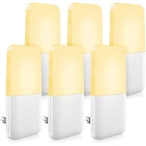 Plug in Night Light, Warm White LED Nightlights with Smart Dusk to Dawn Sensor for Kids, Nursery, Ideal for Bedroom, Bathroom,Hallway, Stairs, Kitchen, 6 Pack