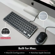 Macally BLMINIZKEYSG, Backlit Compact USB Wired Keyboard