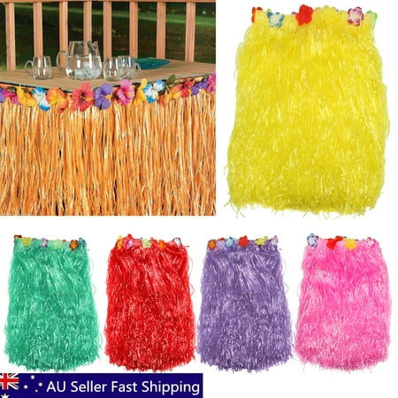 Hawaiian Luau Decoration Meigar Hawaiian Luau Multicolored Tiki Party Garden Beach Table Skirt Decorations (L)X(W)96.06''X29.53'' ()