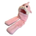 thumbnail image 4 of Milageto Plush Hat Scarf Gloves Cartoon Windproof Hooded Hat for Kids Playing Camping Pink, 4 of 8