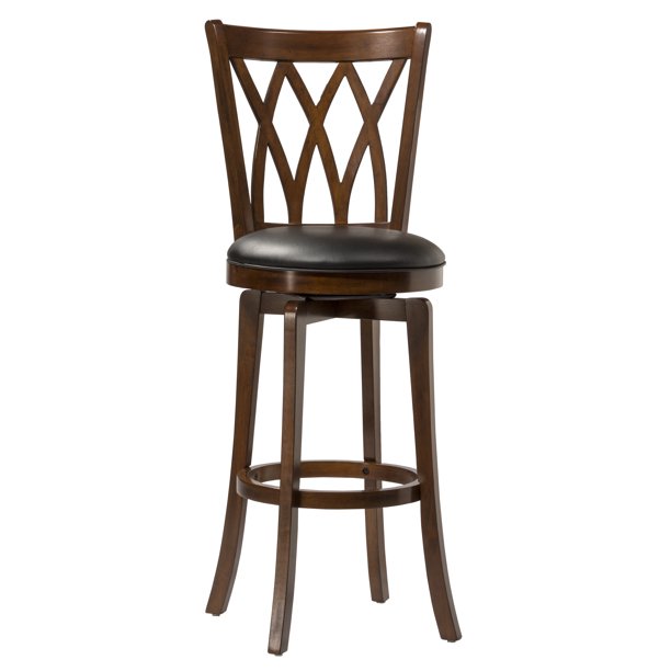 Hillsdale Furniture Mansfield Wood Bar Height Swivel Stool, Brown