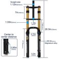 thumbnail image 2 of 26 Inch Fat Fork Travel 170mm 4.0" Tire MTB Bike Air Suspension Fork 1-1/8" Double Shoulder Rebound Adjustment Disc Brake QR Bicycle Front Fork for Snow Beach E-Bike, 2 of 7
