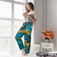 thumbnail image 5 of Salouo Watercolor Blue Marbled Print Women's Pajama Pants Casual Loose Sweatpants PJs Flowy Pants Drawstring Palazzo for Women Wide Leg Pants Lounge Pajama -Small, 5 of 8