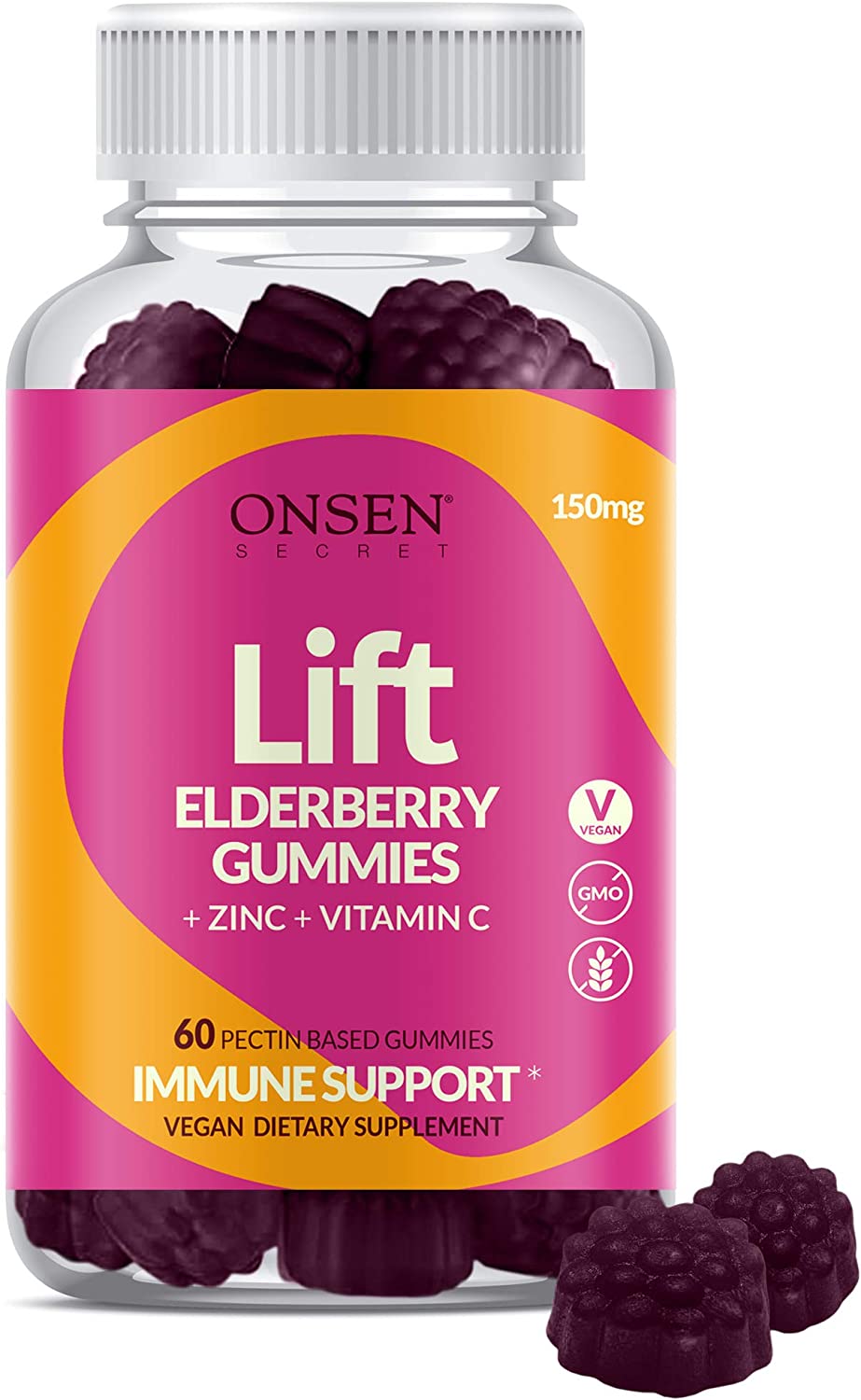 Onsen Lift Elderberry Gummies 150mg Complete Elderberry Immune