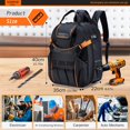 thumbnail image 2 of Tool Backpack Heavy Duty for Men, 45-Pockets Organizer Bags with Laptop Compartment,Durable Tool Carrier with Charging Port for Eelectrician Construction Mechanic Work,, 2 of 8