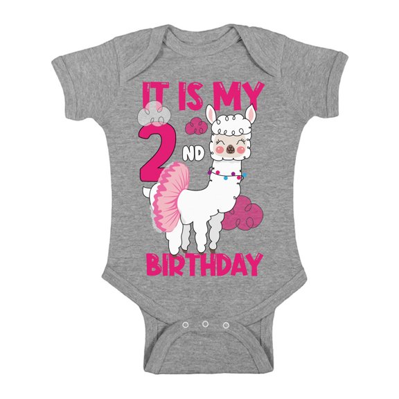 Awkward Styles It's My Second Birthday Baby Bodysuit Birthday Llama Romper Birthday Girl