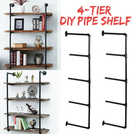 2 Pack Industrial Iron Pipe Shelf Wall, How To Build Wall Mounted Storage Shelves
