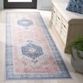 thumbnail image 2 of SAFAVIEH Arizona Kade Medallion Polyester Machine Washable Runner Rug, Rust/Aqua, 2'6" x 8', 2 of 10