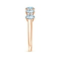 thumbnail image 3 of Angara Natural 1 Ct. Aquamarine with Diamond Non Eternity Ring in 14K Rose Gold for Women (Ring Size: 8), 3 of 9