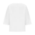 thumbnail image 6 of AXXD Womens Tshirts White Basic 2024 Lace Spring And Summer Stitching Round Neck Solid Color T-shirt Hollow Top, 6 of 6