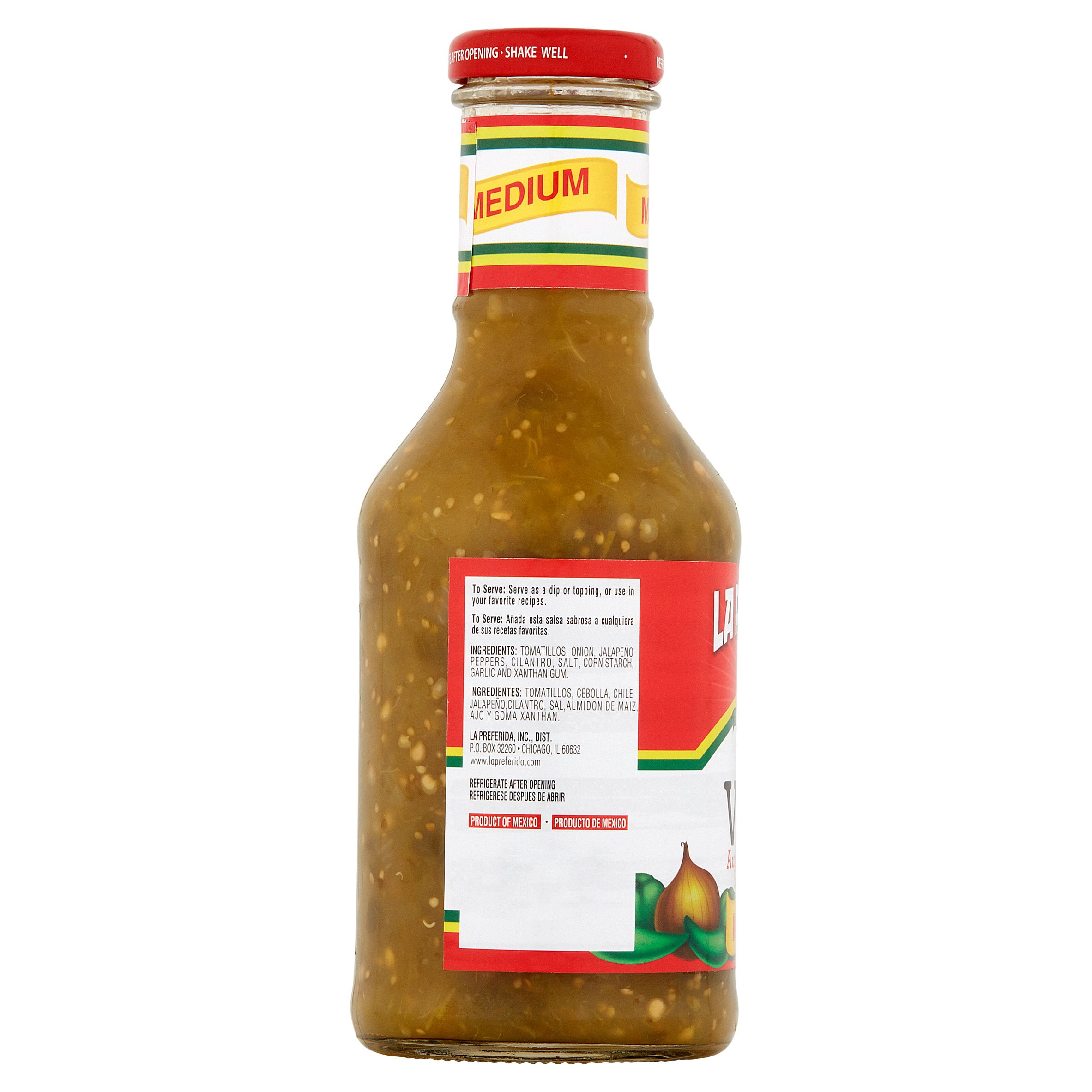 (12 pack) La Preferida Salsa Verde Medium Authentic Mexican Salsa, 16 oz