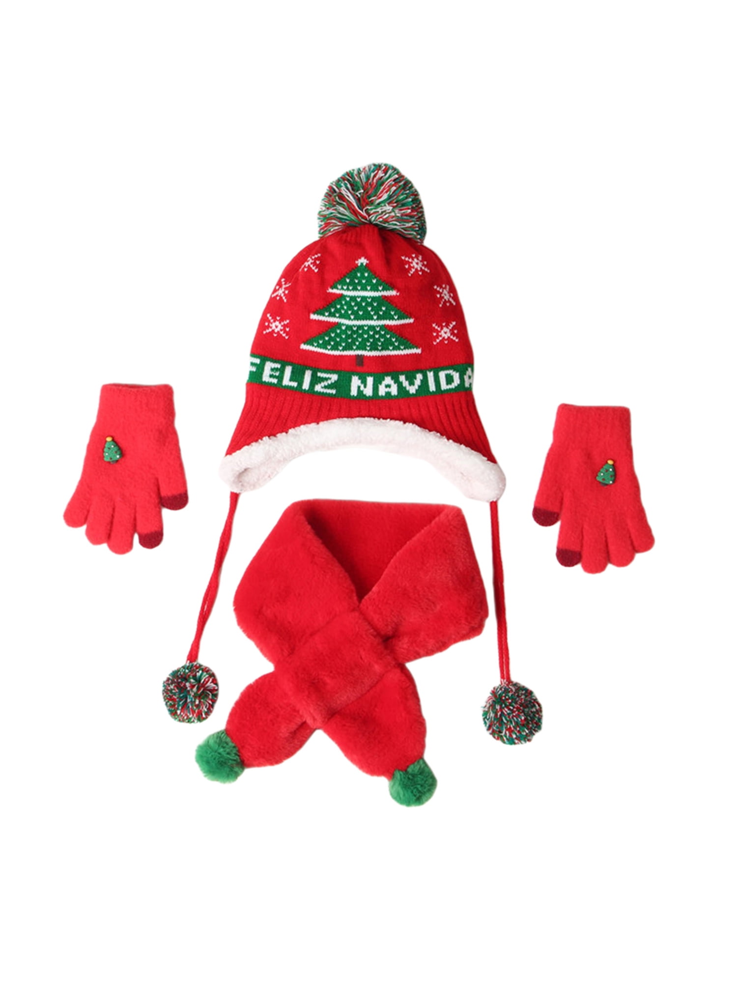 Faithtur Christmas Hat + Scarf + Gloves 