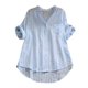 thumbnail image 1 of Blusa informal con estampado de rayas y cuello en V suelta a la moda de verano para mujer Fridja  hj3658, 1 of 6