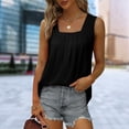 thumbnail image 4 of Chaleco Sin Mangas Camiseta holgada de verano, camiseta informal con cola de milano, ropa femenina suave (negro L) Ygjytge para Mujer Negro T 3EG, 4 of 6