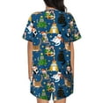 thumbnail image 6 of Haiem Different Cats Christmas Pattern Pajama Set for Women 2 Piece Lounge Set Short Sleeve Tops and Shorts Soft Sleepwear-Large, 6 of 7