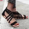 thumbnail image 1 of Zapatos de punta abierta de verano para mujer Sandalias cómodas con cremallera Pisos Sandalias de playa informales Wmkox8yii  shjk2307, 1 of 9