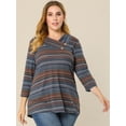 thumbnail image 3 of Top de punto de Rayas Boho Agnes Orinda Azul XL, 3 of 6