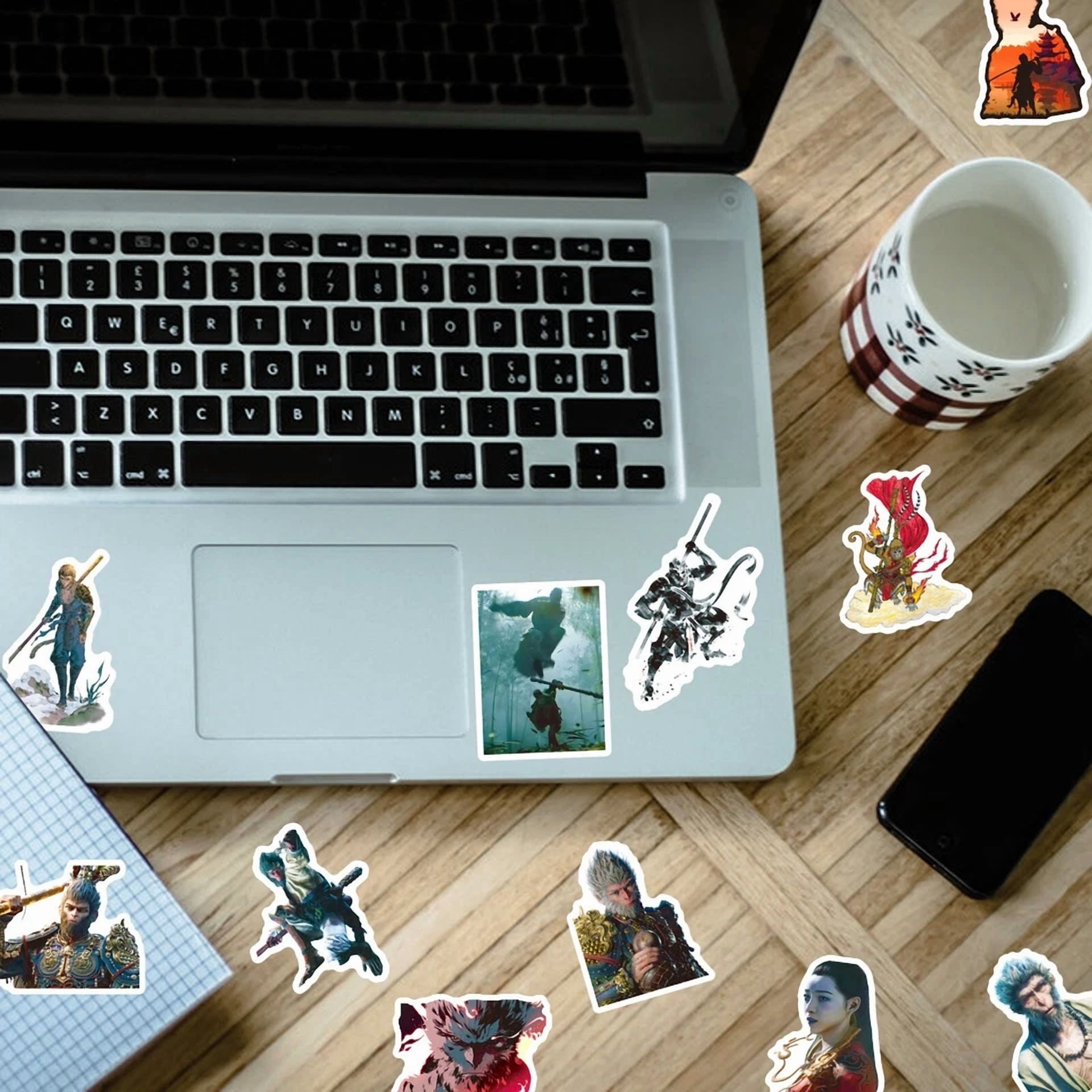 BUTTERFLY- 50Pc Waterproof Vinyl Stickers Black Myth Wukong Video Game Luggage Phone Laptop