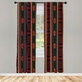 thumbnail image 2 of Ambesonne Ethnic Curtains, Geometric Abstract Colorful, Pair of 28"x63", Dark Yellow and Hunter Green, 2 of 3