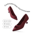 thumbnail image 2 of BURUDANI Women's Pointed Toe Kitten Heels Work Pumps Comfortable Knitted Closed Toe Dressy Wedding Shoes, 2 of 5