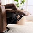 thumbnail image 4 of IMKHK Swivel Rocker Recliner Chair with Side Pockets and Hidden Cup Holders, Extra Wide Manual Recliner for Living Room, Faux Leather Ergonomic Lounge Chair Single Sofa Chair, Brown, 4 of 9