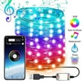 thumbnail image 2 of Guirnalda de luces LED USB Bluetooth de 10 m y 100 LED para decoración de árbol de Navidad, control remoto por aplicación, cambio de color y sincronización con música., 2 of 5