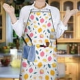 thumbnail image 6 of Yellow Lemon Fruit Leaves White Apron-Garden Aprons for Women with Pockets-Cotton Linen Waterproof Kitchen Cooking Gardening Aprons Adjustable for Kitchen,Cooking,BBQ and Salon 33x27 Inch, 6 of 7