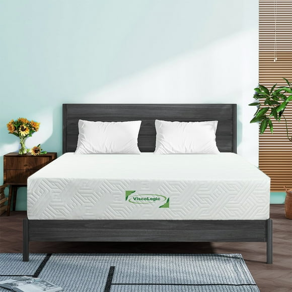 ViscoLogic 7" Queen Mattress [Made in Canada] Medium Firm Sleep Supportive Reversible Foam Mattress,  CertiPUR-US® Certified Foam, Queen