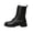 Black, variant on Willtoo Womens Combat Boots Round Toe Lace Up Side Zipper Mid Heel Ankle Boots Vintage British Style Fashion Non Slip Booties