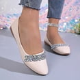 thumbnail image 2 of oqasdz Casual Shoes for Women Rhinestone Pointed Flat Dressy Shoes Comfort On Low Heel Party Evening Wedding Solid Color Ballet Shoes Summer Outdoor, 2 of 7