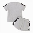 thumbnail image 3 of KPOPLK Summer Toddler Baby Girl Clothes Infant Outfit Letter Print Short Sleeve T Shirt Tops and Jogger Shorts Set Size 12-18 Months,Grey, 3 of 9