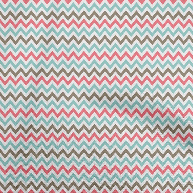 oneOone Coton Cambric Rose Tissu Chevron Robe Tissu Tissu Imprimé par la Cour 56 Pouces de Large