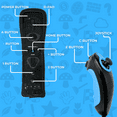 thumbnail image 3 of Wii Remote and Nunchuck Controller For Nintendo Wii and Wii U - Black, 3 of 5